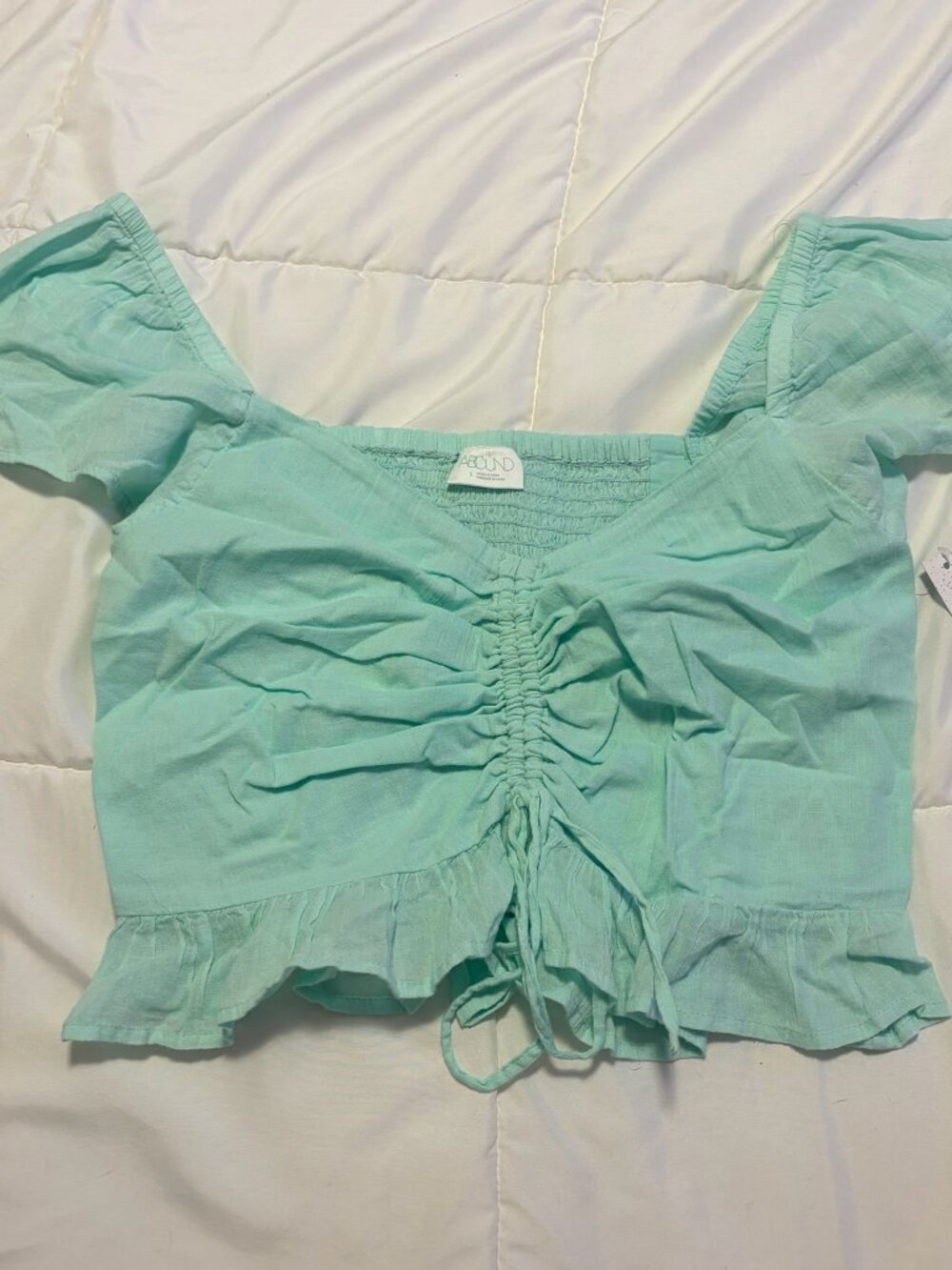 NWT ABOUND light aqua crop top